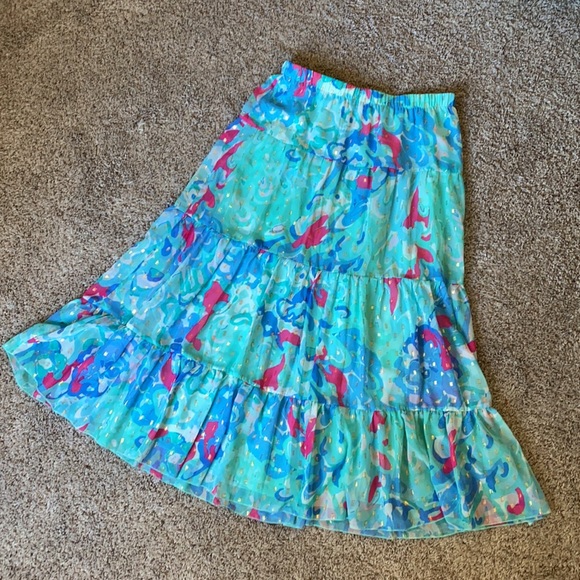 Peter Nygard • 80s Style Tiered Mermaid Maxi Skirt - Picture 3 of 14